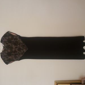 Evening Gown Black Velvet with nude and black sparkle top.  Like new
